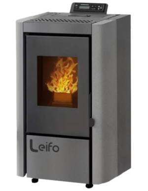 Salamandra pellets LEIFO CAPRI cinzento 6KW